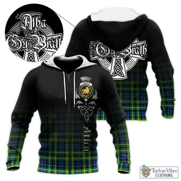 Campbell of Breadalbane Ancient Tartan Knitted Hoodie Featuring Alba Gu Brath Family Crest Celtic Inspired