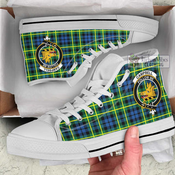 Campbell of Breadalbane Ancient Tartan High Top Shoes with Family Crest