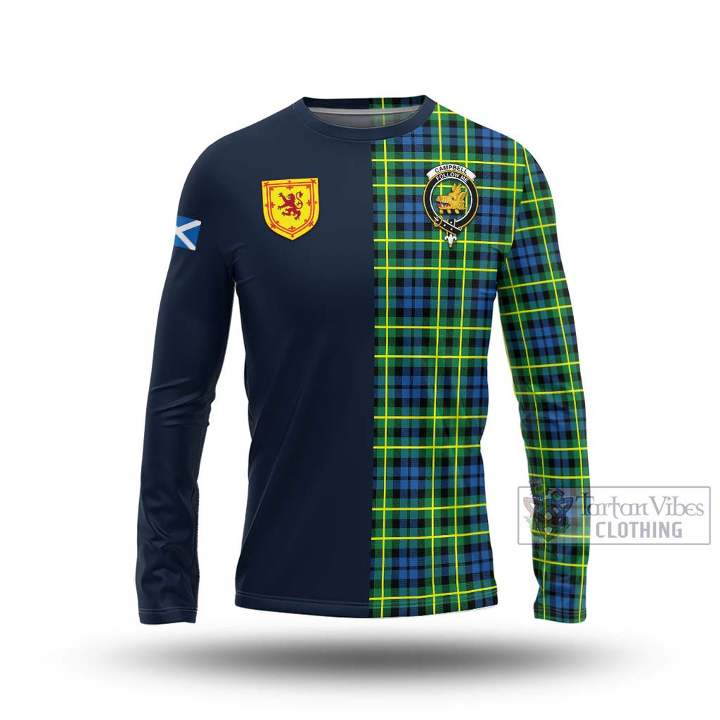 Tartan Vibes Clothing Campbell of Breadalbane Ancient Tartan Long Sleeve T-Shirt with Scottish Lion Royal Arm Half Style