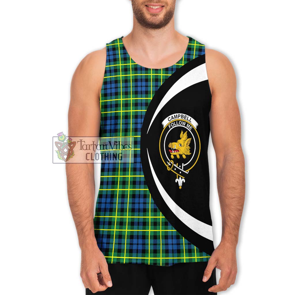 Campbell of Breadalbane Ancient Tartan Men's Tank Top with Family Crest Circle Style Men - Tartan Vibes Clothing