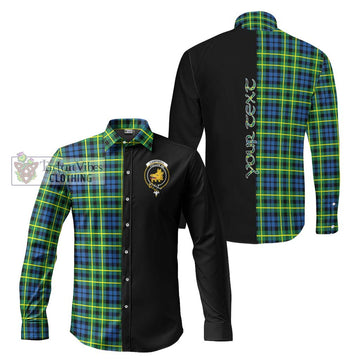 Campbell of Breadalbane Ancient Tartan Long Sleeve Button Shirt with Family Crest and Half Of Me Style