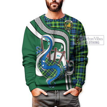 Campbell of Breadalbane Ancient Tartan Sweatshirt with Epic Bagpipe Style