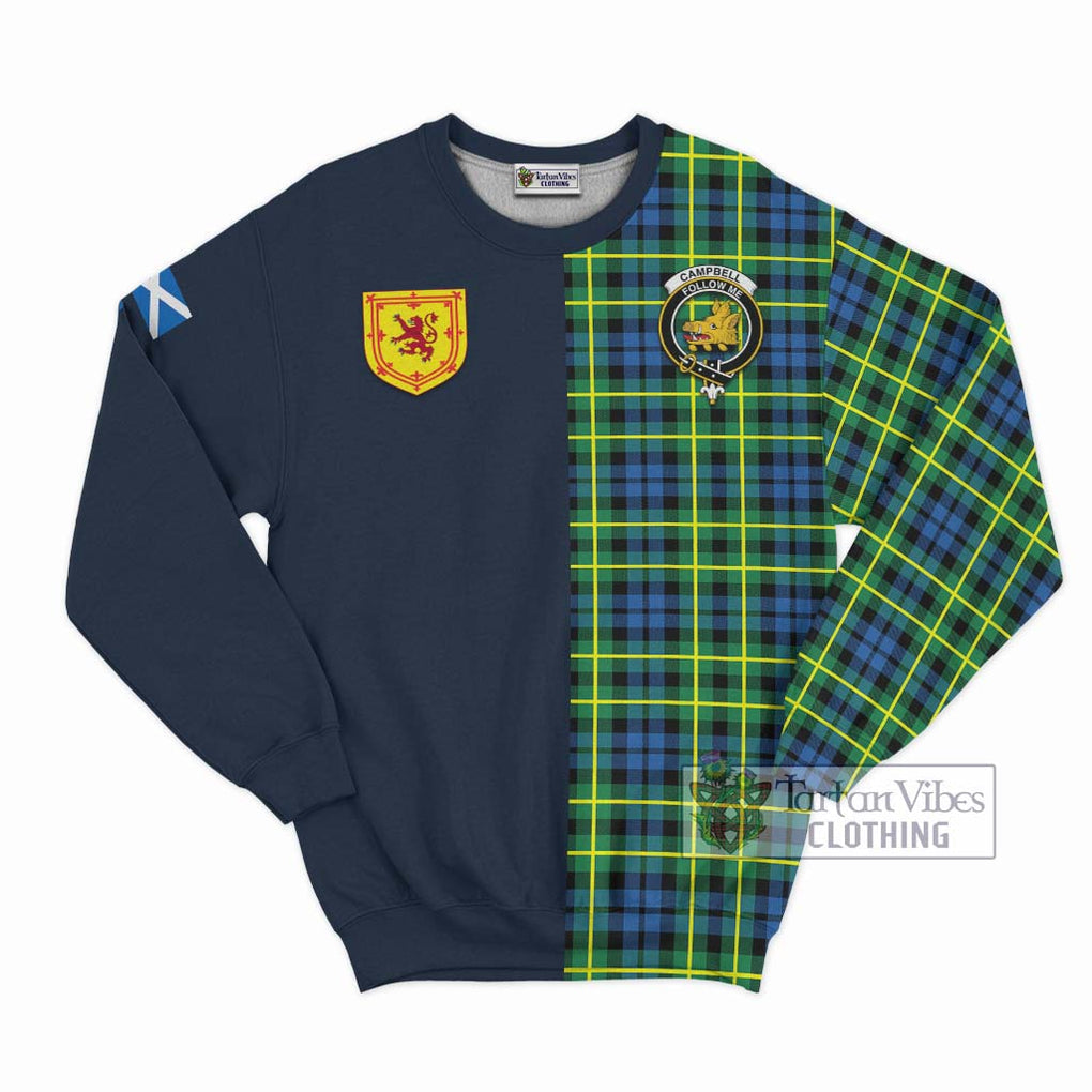 Tartan Vibes Clothing Campbell of Breadalbane Ancient Tartan Sweatshirt with Scottish Lion Royal Arm Half Style