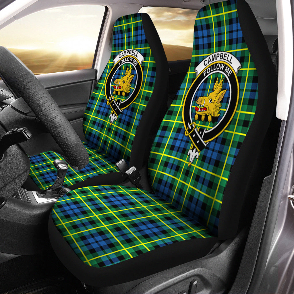 Campbell of Breadalbane Ancient Tartan Car Seat Cover with Family Crest One Size - Tartanvibesclothing