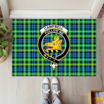 Campbell of Breadalbane Ancient Tartan Door Mat with Family Crest