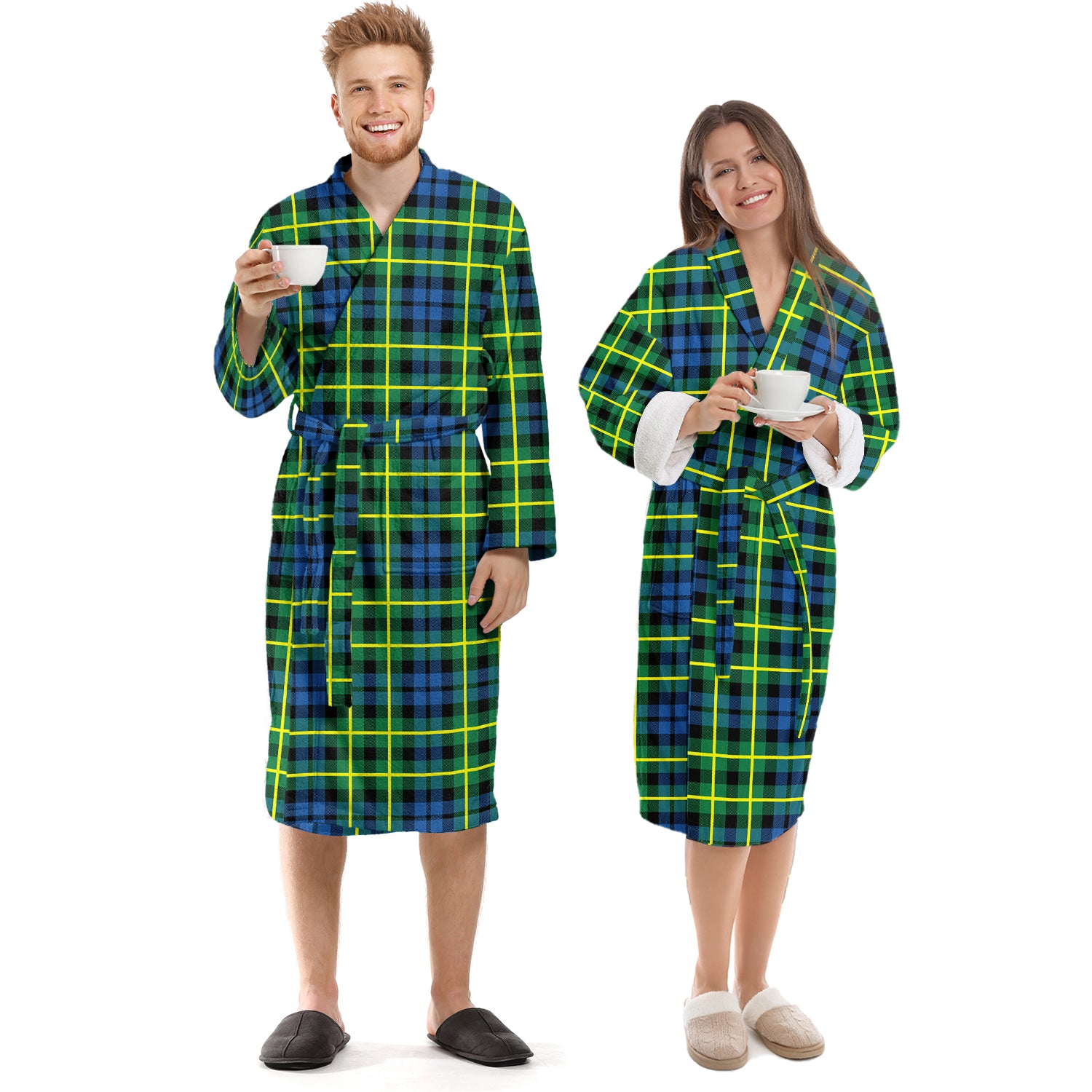 Campbell of Breadalbane Ancient Tartan Bathrobe Unisex S - Tartan Vibes Clothing