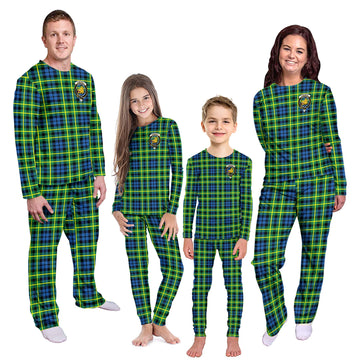 Campbell of Breadalbane Ancient Tartan Pajamas Family Set with Family Crest