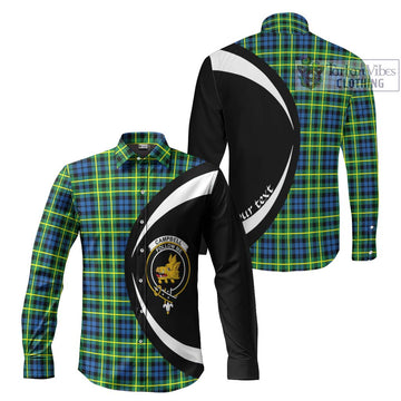 Campbell of Breadalbane Ancient Tartan Long Sleeve Button Up with Family Crest Circle Style