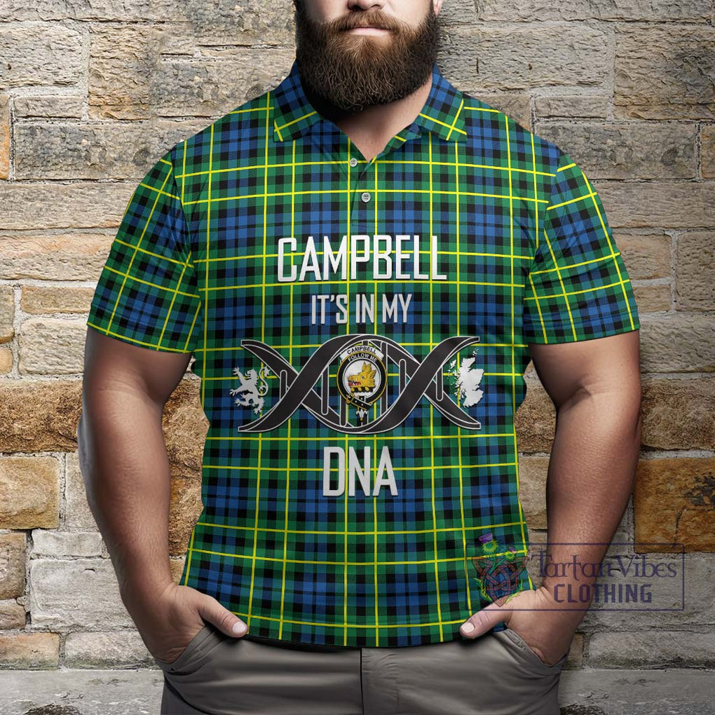 Campbell of Breadalbane Ancient Tartan Polo Shirt with Family Crest DNA In Me Style Kid - Tartanvibesclothing Shop