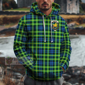 Campbell of Breadalbane Ancient Tartan Cotton Hoodie with Family Crest