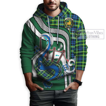 Campbell of Breadalbane Ancient Tartan Hoodie with Epic Bagpipe Style