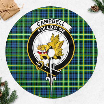 Campbell of Breadalbane Ancient Tartan Christmas Tree Skirt with Family Crest