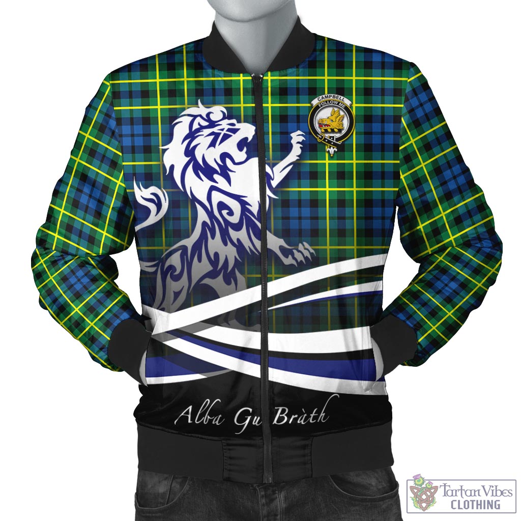 Tartan Vibes Clothing Campbell of Breadalbane Ancient Tartan Bomber Jacket with Alba Gu Brath Regal Lion Emblem