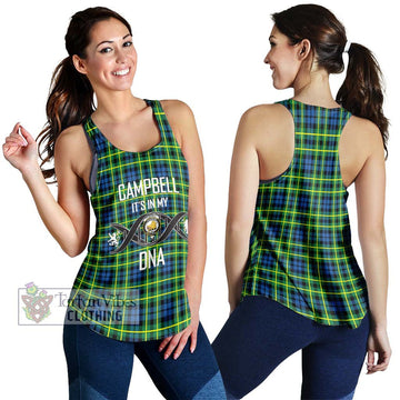 Campbell of Breadalbane Ancient Tartan Women's Racerback Tanks with Family Crest DNA In Me Style