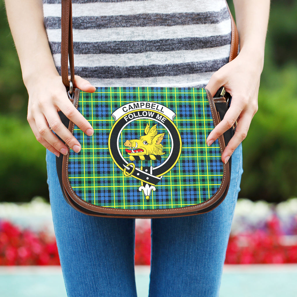 Campbell of Breadalbane Ancient Tartan Saddle Bag with Family Crest One Size - Tartan Vibes Clothing