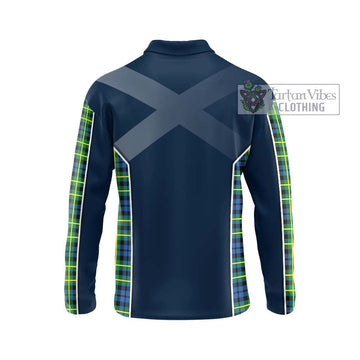 Campbell of Breadalbane Ancient Tartan Long Sleeve Polo Shirt with Family Crest and Lion Rampant Vibes Sport Style