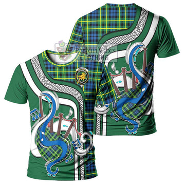 Campbell of Breadalbane Ancient Tartan T-Shirt with Epic Bagpipe Style