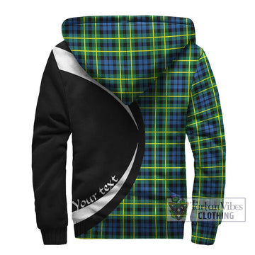 Campbell of Breadalbane Ancient Tartan Sherpa Hoodie with Family Crest Circle Style