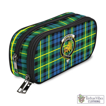 Campbell of Breadalbane Ancient Tartan Pen and Pencil Case with Family Crest