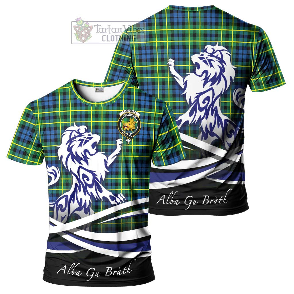 Tartan Vibes Clothing Campbell of Breadalbane Ancient Tartan Cotton T-shirt with Alba Gu Brath Regal Lion Emblem