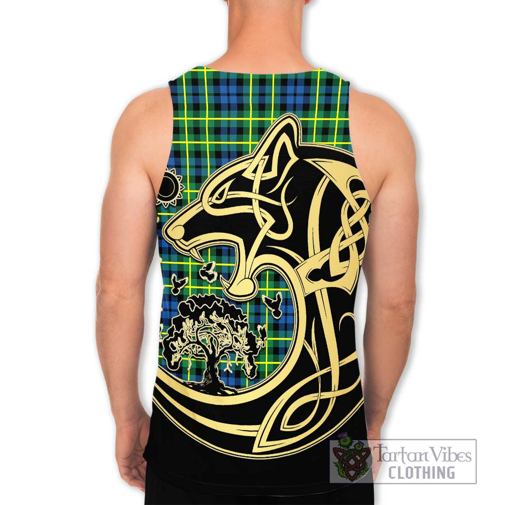 Campbell of Breadalbane Ancient Tartan Men's Tank Top with Family Crest Celtic Wolf Style - Tartan Vibes Clothing