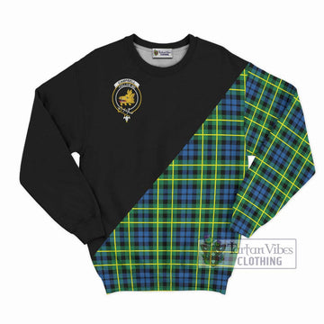 Campbell of Breadalbane Ancient Tartan Sweatshirt with Family Crest and Military Logo Style