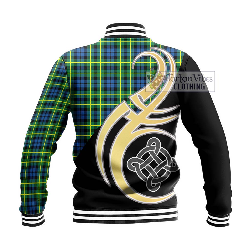 Campbell of Breadalbane Ancient Tartan Baseball Jacket with Family Crest and Celtic Symbol Style - Tartan Vibes Clothing