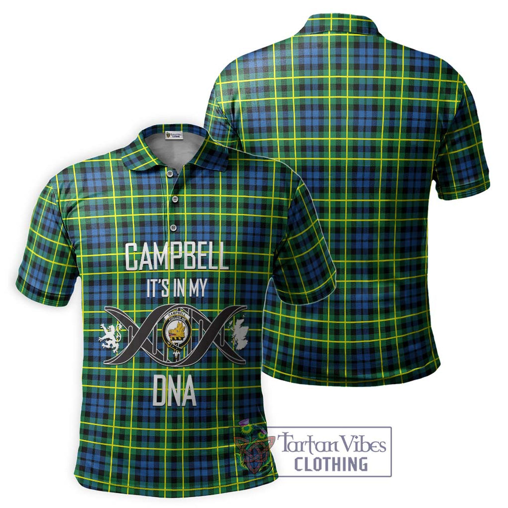 Campbell of Breadalbane Ancient Tartan Polo Shirt with Family Crest DNA In Me Style - Tartanvibesclothing Shop