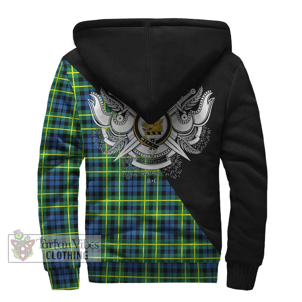 Campbell of Breadalbane Ancient Tartan Sherpa Hoodie with Family Crest and Military Logo Style - Tartanvibesclothing Shop