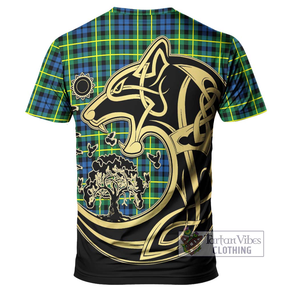 Campbell of Breadalbane Ancient Tartan T-Shirt with Family Crest Celtic Wolf Style - Tartan Vibes Clothing