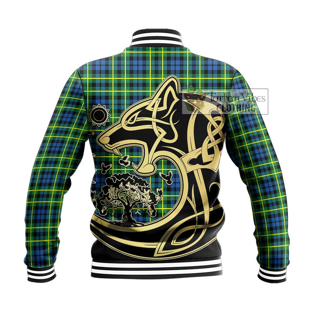 Campbell of Breadalbane Ancient Tartan Baseball Jacket with Family Crest Celtic Wolf Style - Tartan Vibes Clothing