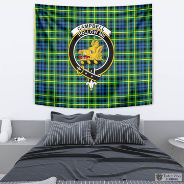 Campbell of Breadalbane Ancient Tartan Tapestry Wall Hanging and Home Decor for Room with Family Crest