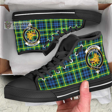 Campbell of Breadalbane Ancient Tartan High Top Shoes with Family Crest