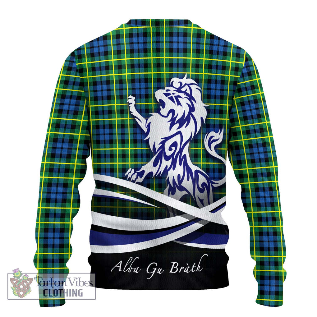 Campbell of Breadalbane Ancient Tartan Knitted Sweater with Alba Gu Brath Regal Lion Emblem - Tartanvibesclothing Shop