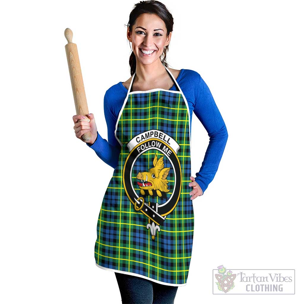 Campbell of Breadalbane Ancient Tartan Apron with Family Crest White - Tartan Vibes Clothing