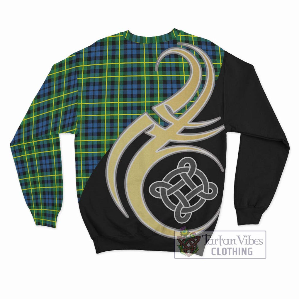 Campbell of Breadalbane Ancient Tartan Sweatshirt with Family Crest and Celtic Symbol Style - Tartan Vibes Clothing