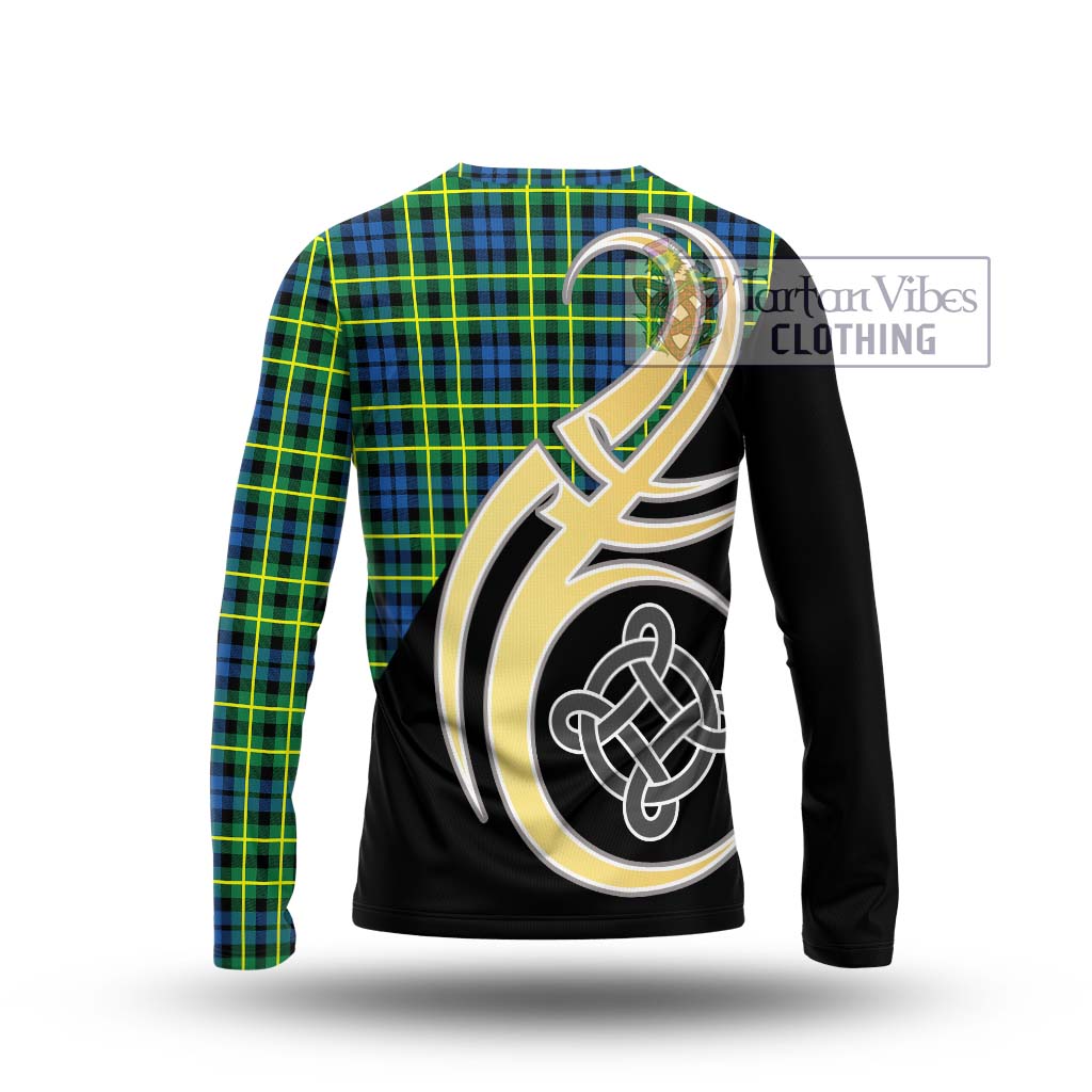 Campbell of Breadalbane Ancient Tartan Long Sleeve T-Shirt with Family Crest and Celtic Symbol Style - Tartan Vibes Clothing