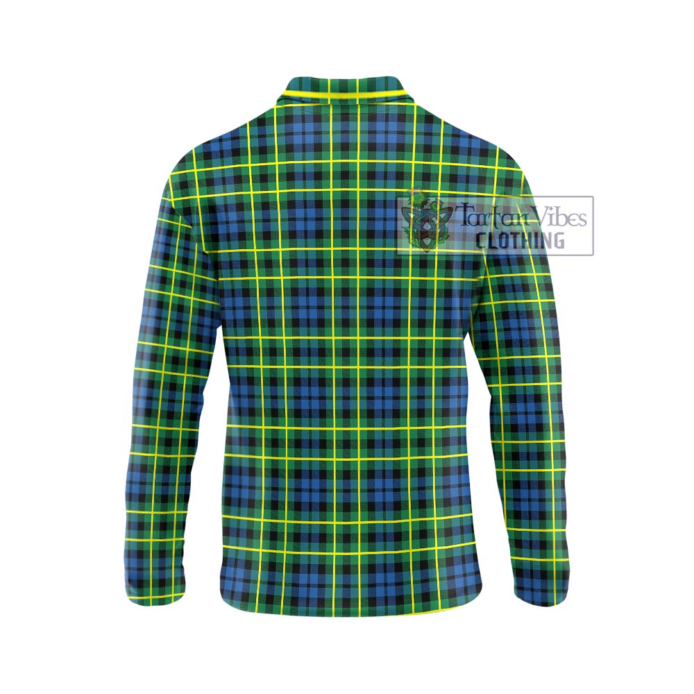 Campbell of Breadalbane Ancient Tartan Long Sleeve Polo Shirt with Family Crest DNA In Me Style - Tartanvibesclothing Shop