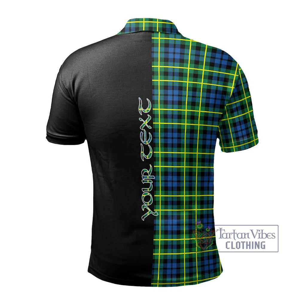 Campbell of Breadalbane Ancient Tartan Polo Shirt with Family Crest and Half Of Me Style - Tartanvibesclothing Shop