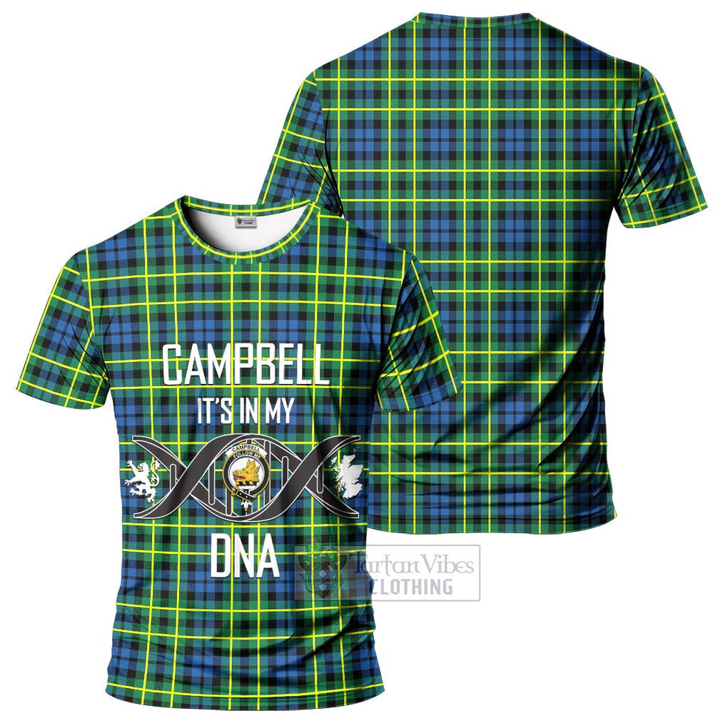 Campbell of Breadalbane Ancient Tartan T-Shirt with Family Crest DNA In Me Style - Tartan Vibes Clothing