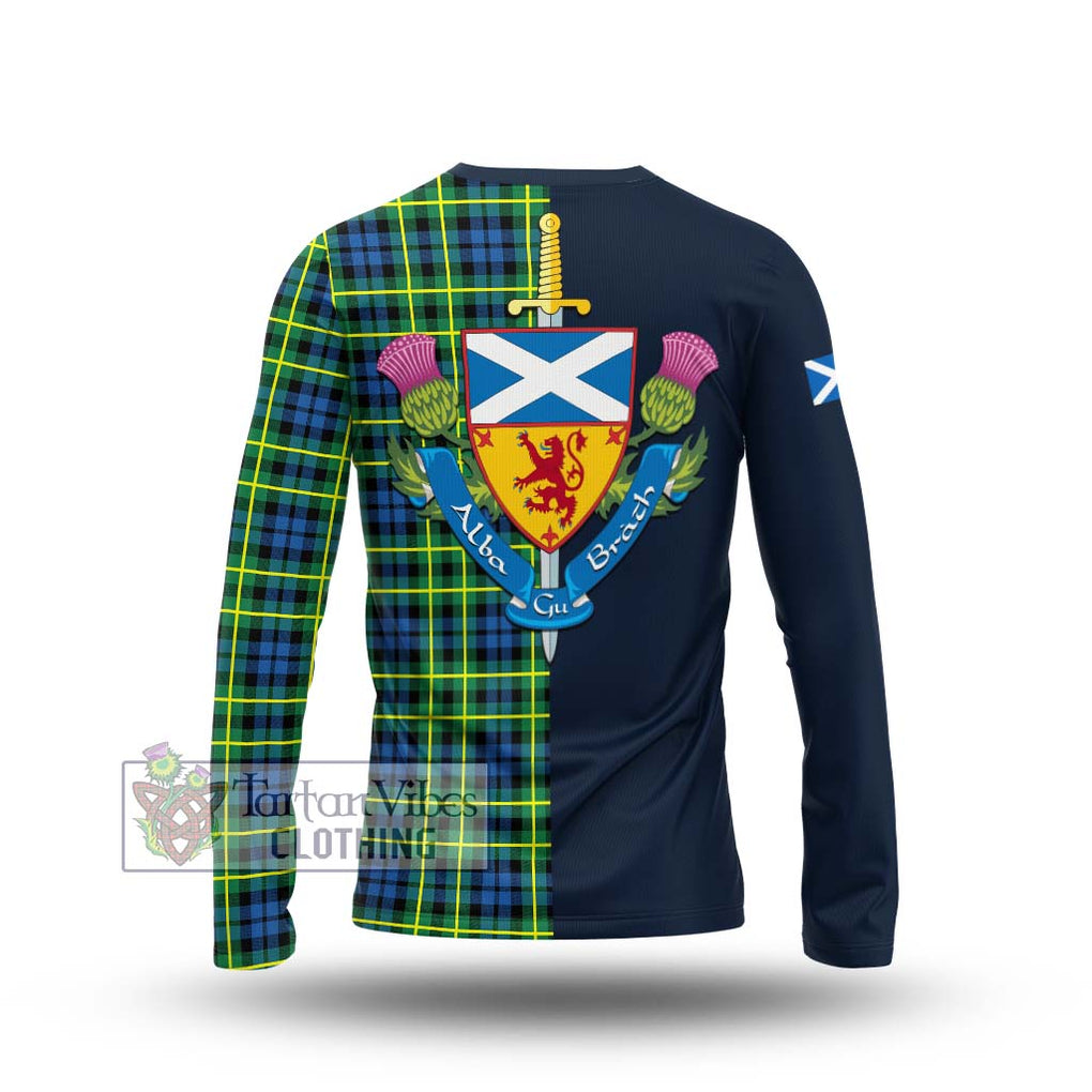 Tartan Vibes Clothing Campbell of Breadalbane Ancient Tartan Long Sleeve T-Shirt with Scottish Lion Royal Arm Half Style