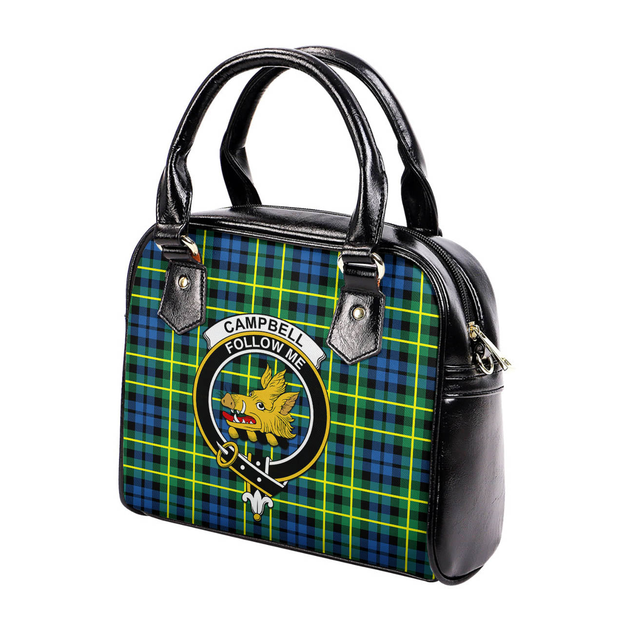 Campbell of Breadalbane Ancient Tartan Shoulder Handbags with Family Crest - Tartanvibesclothing