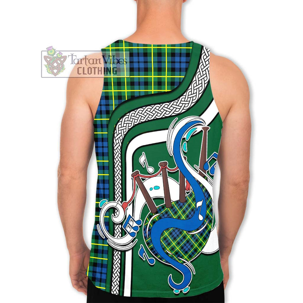 Campbell of Breadalbane Ancient Tartan Men's Tank Top with Epic Bagpipe Style - Tartanvibesclothing Shop