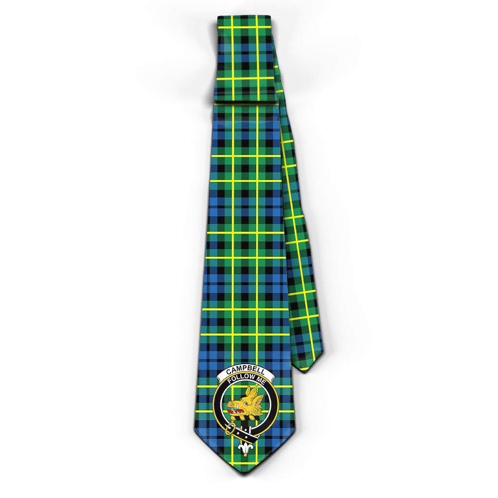 Campbell of Breadalbane Ancient Tartan Classic Necktie with Family Crest - Tartan Vibes Clothing