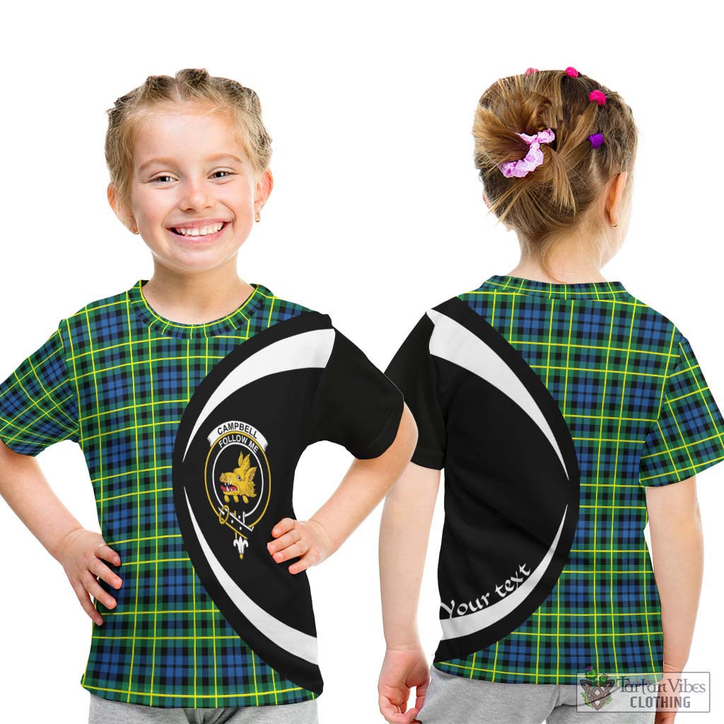 Campbell of Breadalbane Ancient Tartan Kid T-Shirt with Family Crest Circle Style - Tartan Vibes Clothing