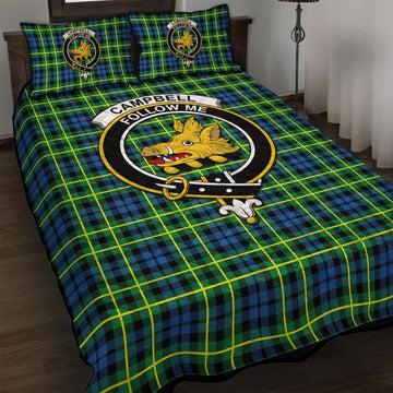 Campbell of Breadalbane Ancient Tartan Quilt Bed Set with Family Crest