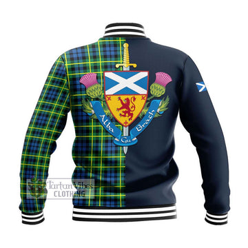 Campbell of Breadalbane Ancient Tartan Baseball Jacket Alba with Scottish Lion Royal Arm Half Style