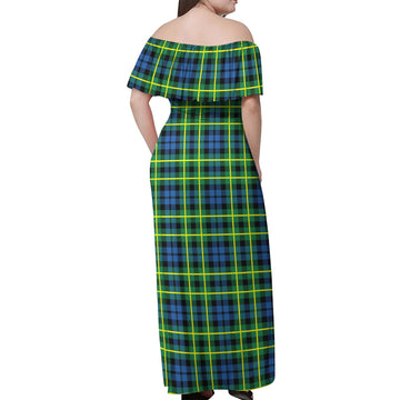 Campbell of Breadalbane Ancient Tartan Off Shoulder Long Dress