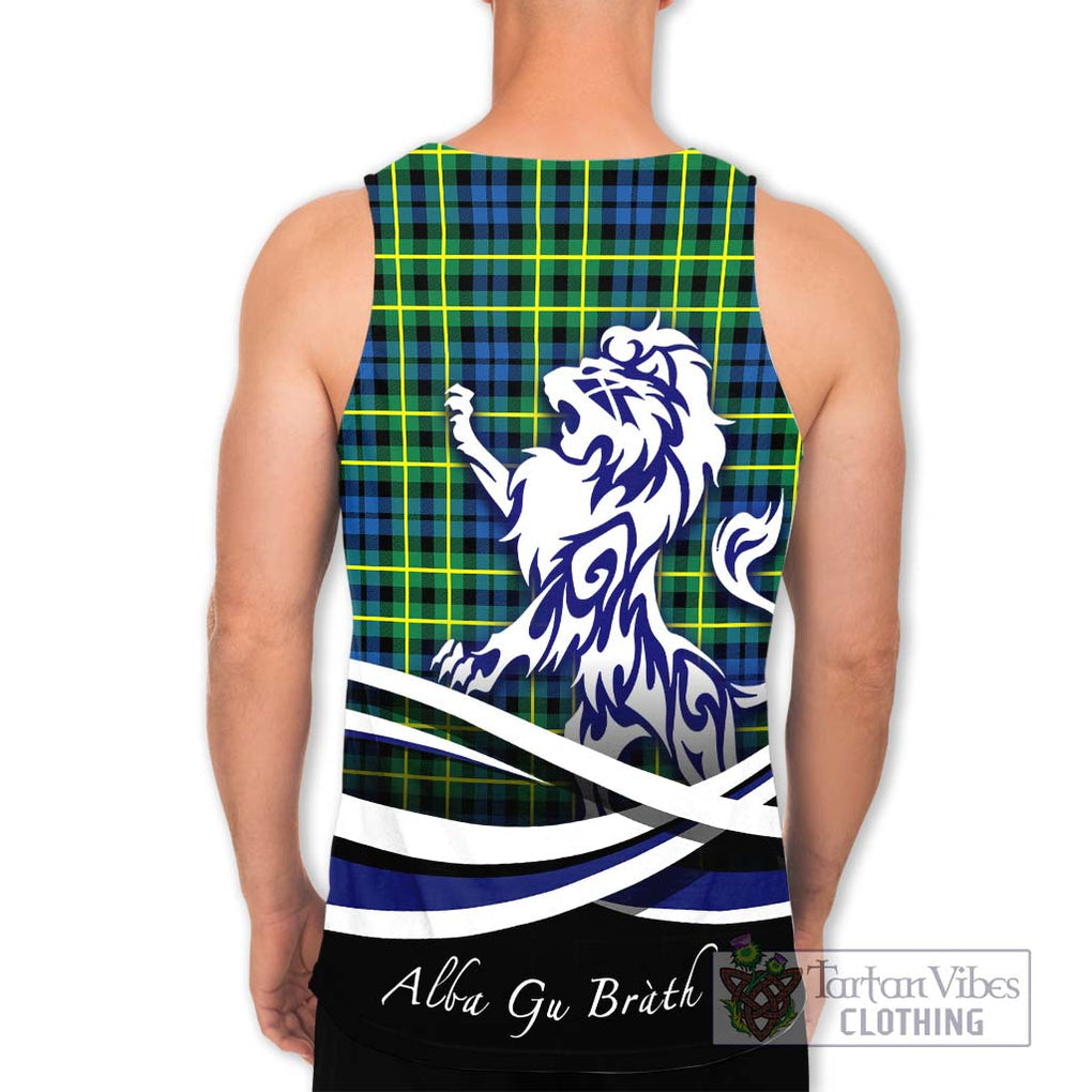 Campbell of Breadalbane Ancient Tartan Men's Tank Top with Alba Gu Brath Regal Lion Emblem - Tartanvibesclothing Shop