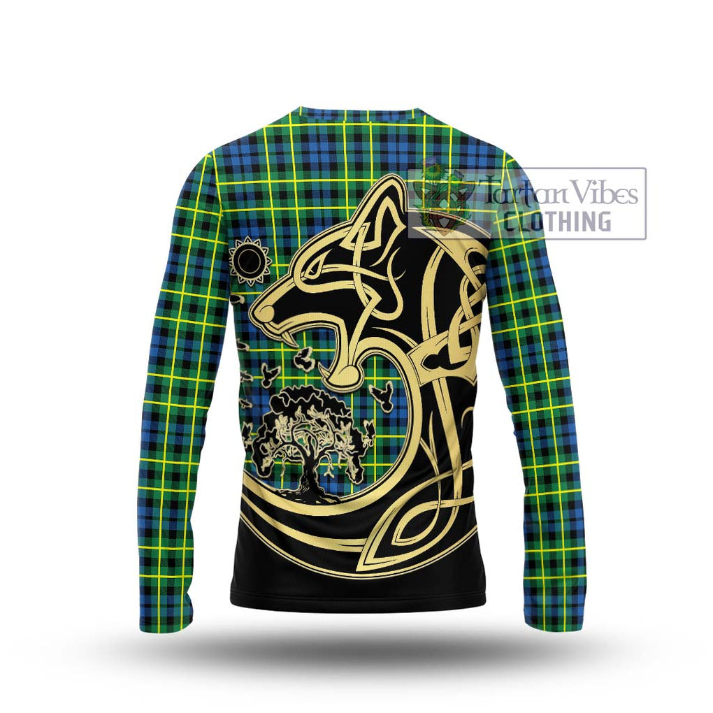 Campbell of Breadalbane Ancient Tartan Long Sleeve T-Shirt with Family Crest Celtic Wolf Style - Tartan Vibes Clothing